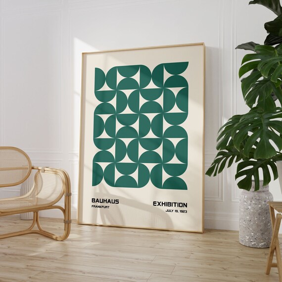 Bauhaus Poster Print Bauhaus Printable Exhibition Poster Geometric Wall Art Mid Century Modern Bauhaus Decor Minimalist Retro Wall Art