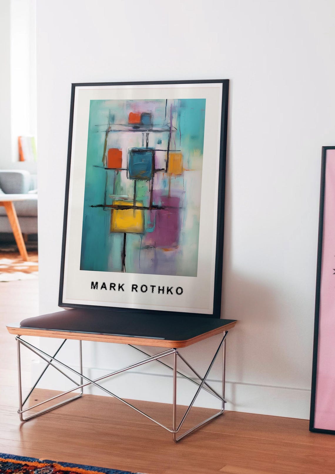 Mark Rothko Style Pastel Grid of Colorful Squares Abstract Poster - Image 5