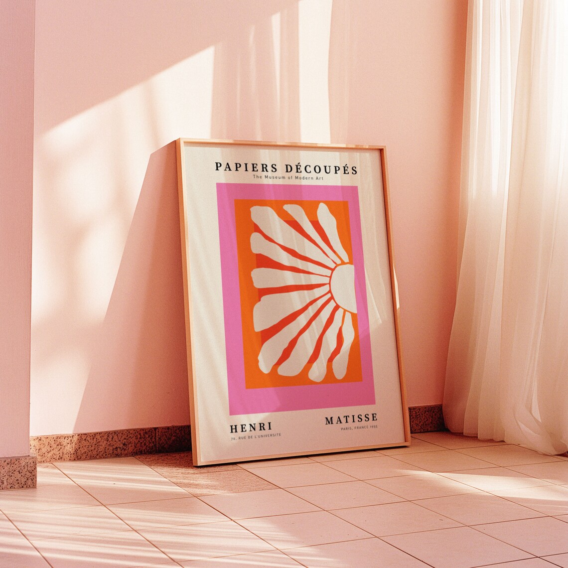 Matisse Beige Flower Poster, 60s Retro Botanical - Image 5