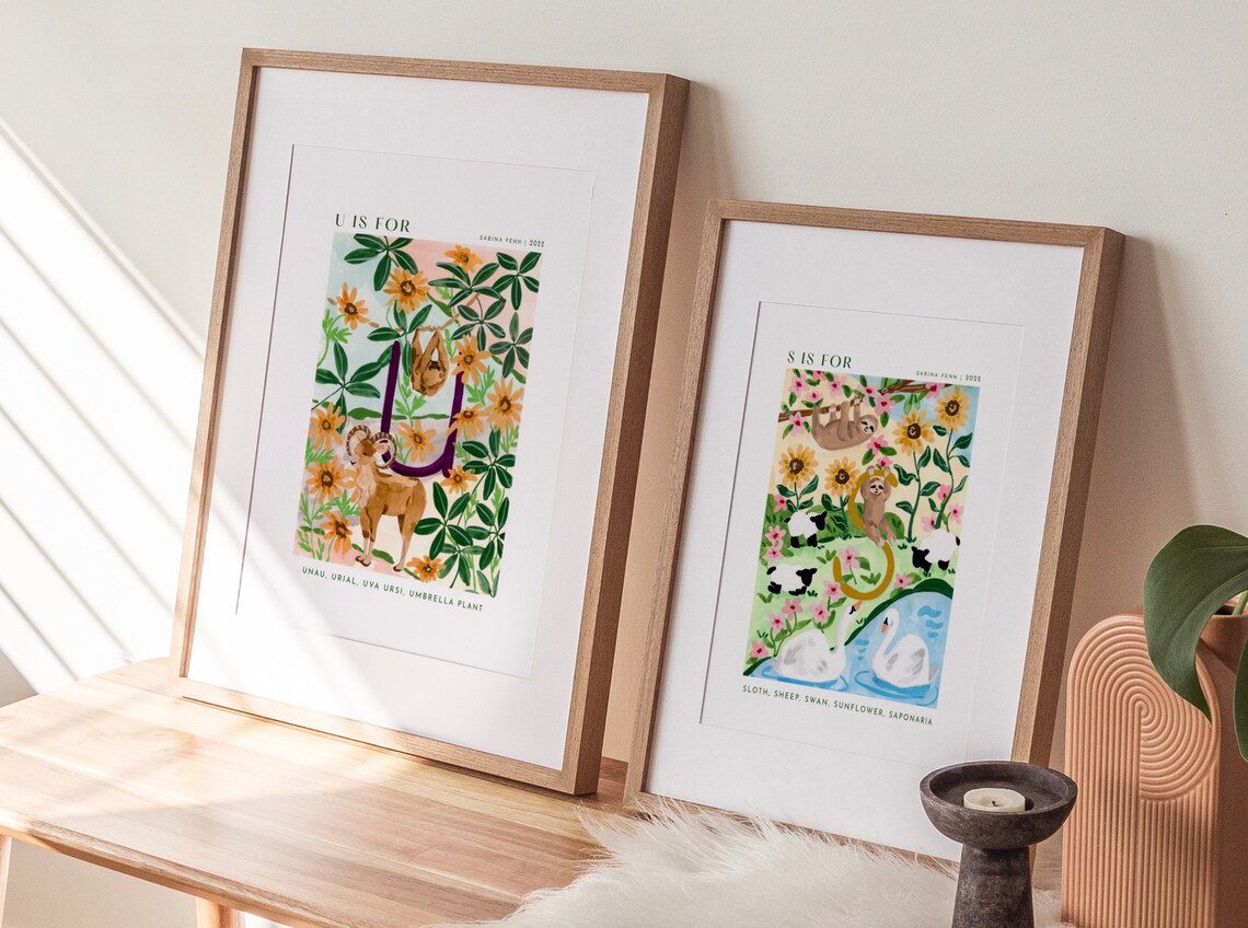 Monogram U Art Print, Alphabet Nursery Decor - Image 2