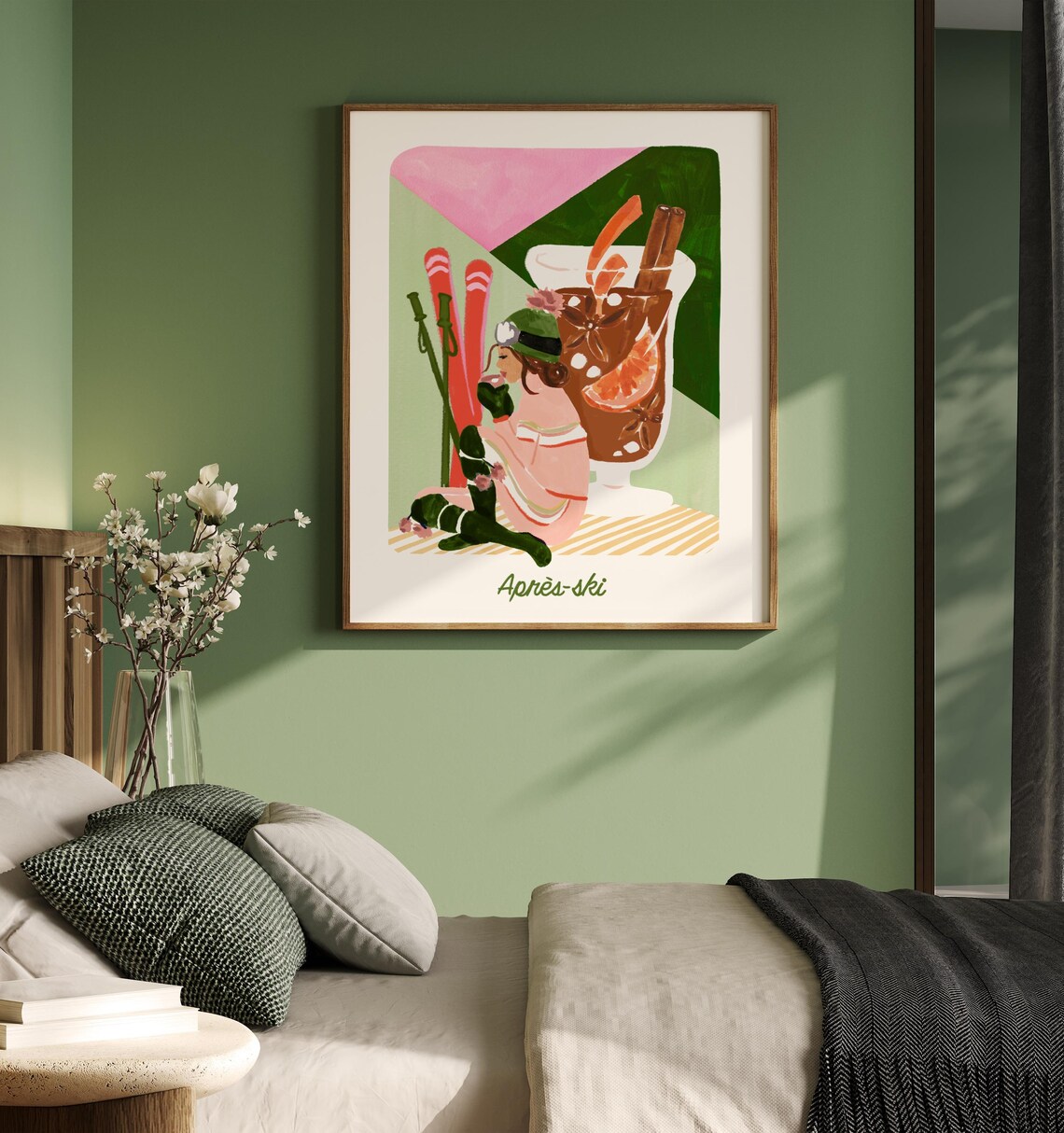 Après Ski Cozy Winter Illustration Art Print - Image 3