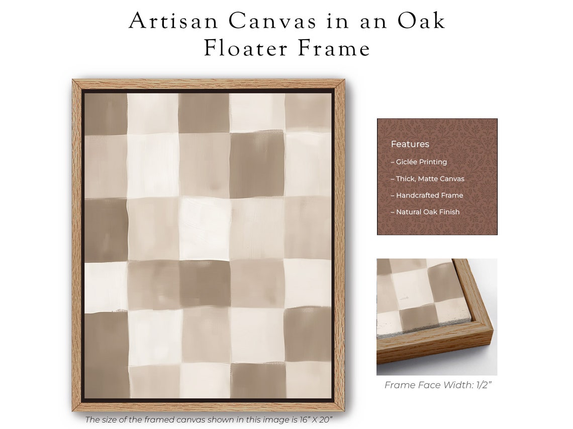 Framed Modern Checkered Art Print Framed Modern Neutral Art Print Framed Neutral Pattern Framed Modern Art Framed Minimalist Artwork - Image 6