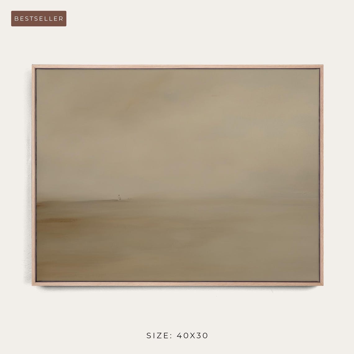 Minimalist Warm Beige Abstract Neutral Tone Canvas Gallery Print - Image 4