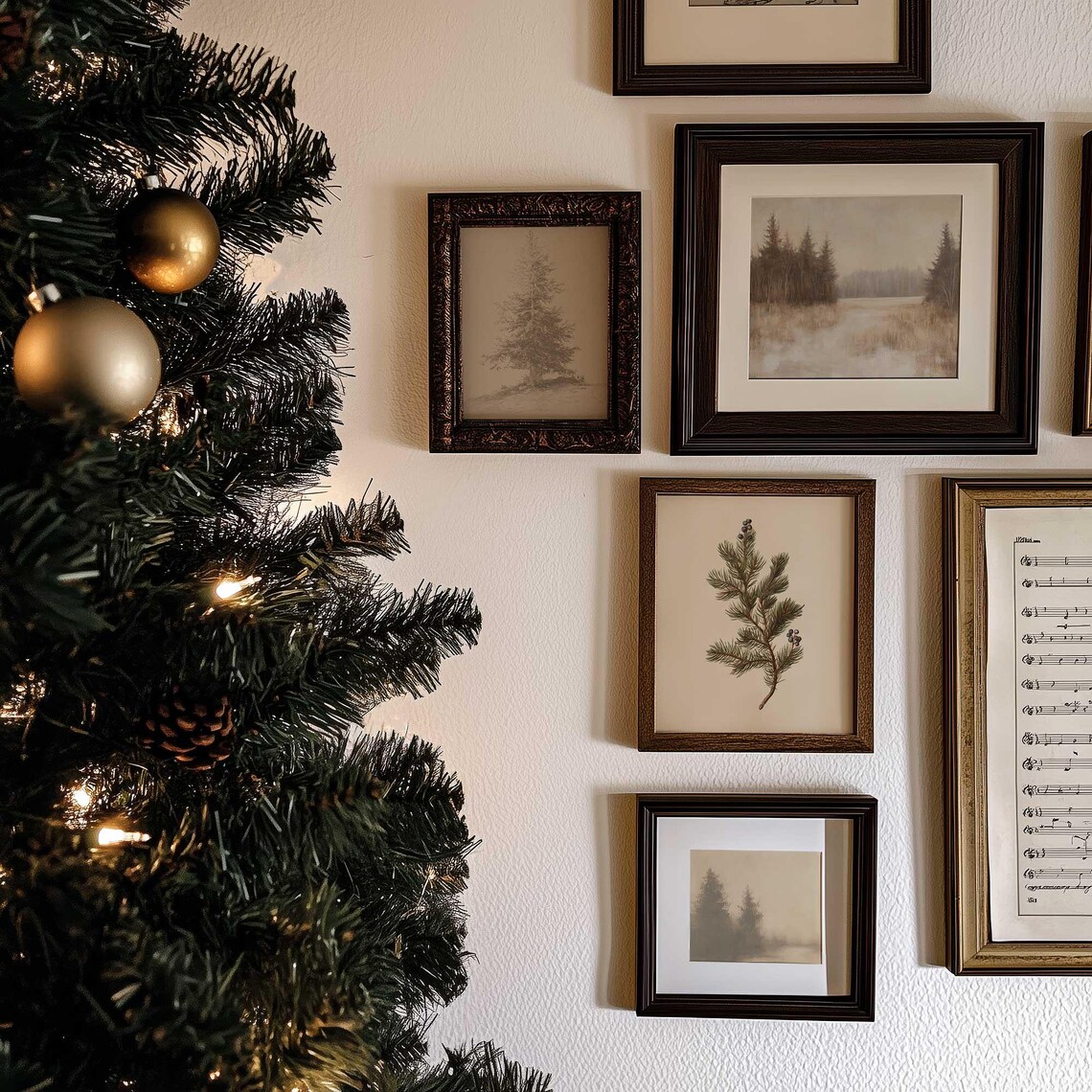 Pine Bough Christmas Botanical Winter Art Print - Image 4