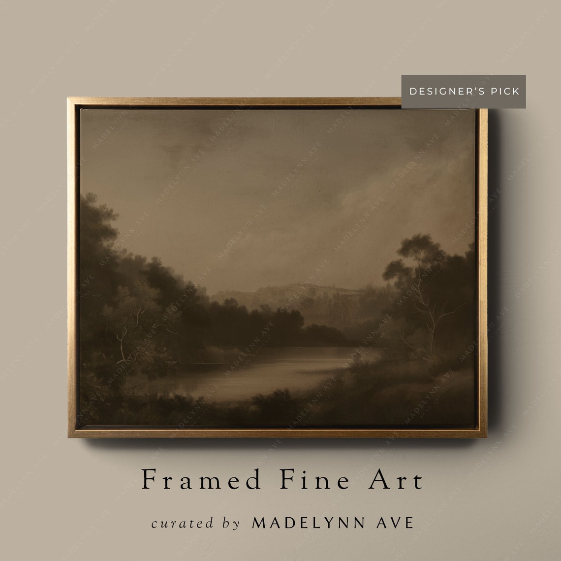 Framed Wall Art Moody Fall Landscape Modern Cottage Style Dark Vintage Oil Painting For Living Room Fall Decor Quality Frames