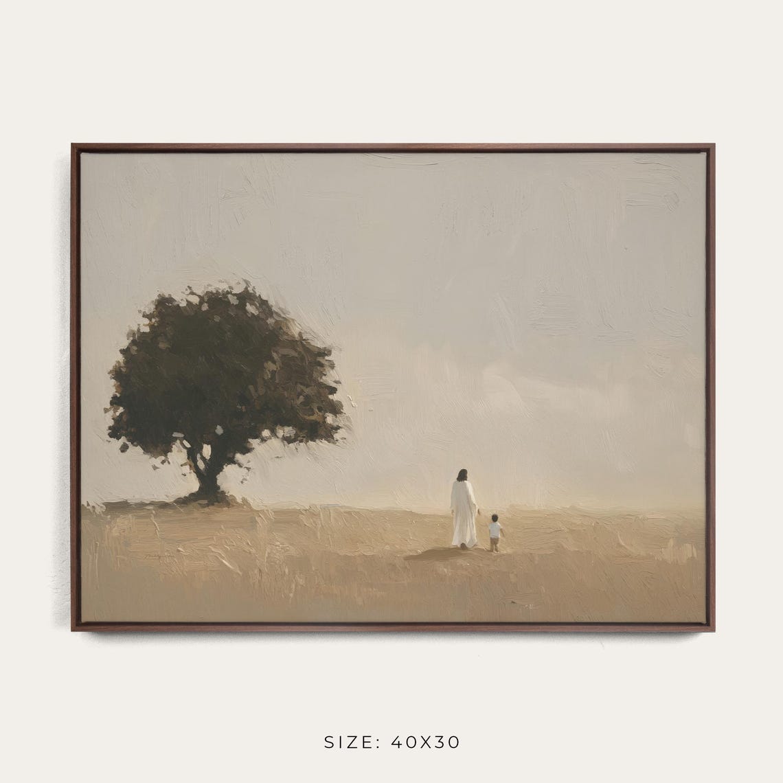 Jesus Walking With A Child Under A Tree Faith Fine Art Poster - Image 3