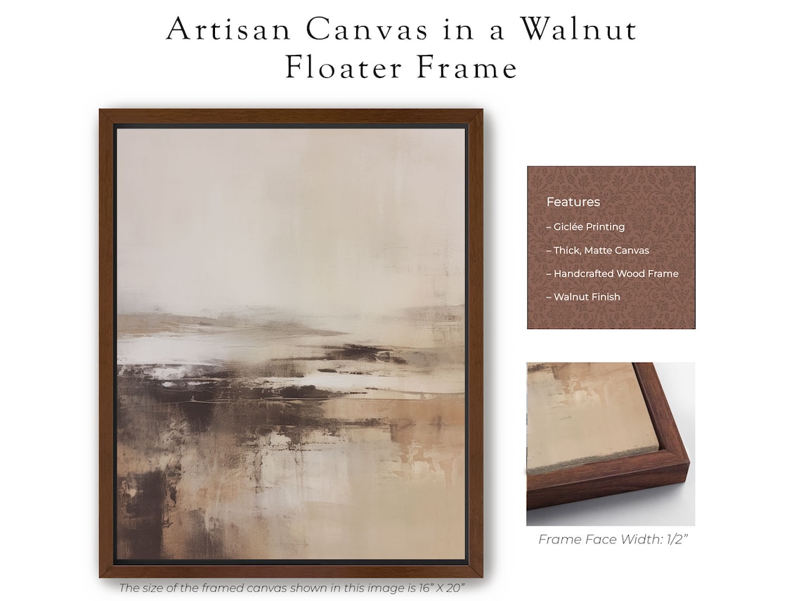 Moody Abstract Landscape Art Print, Modern Brown - Image 5