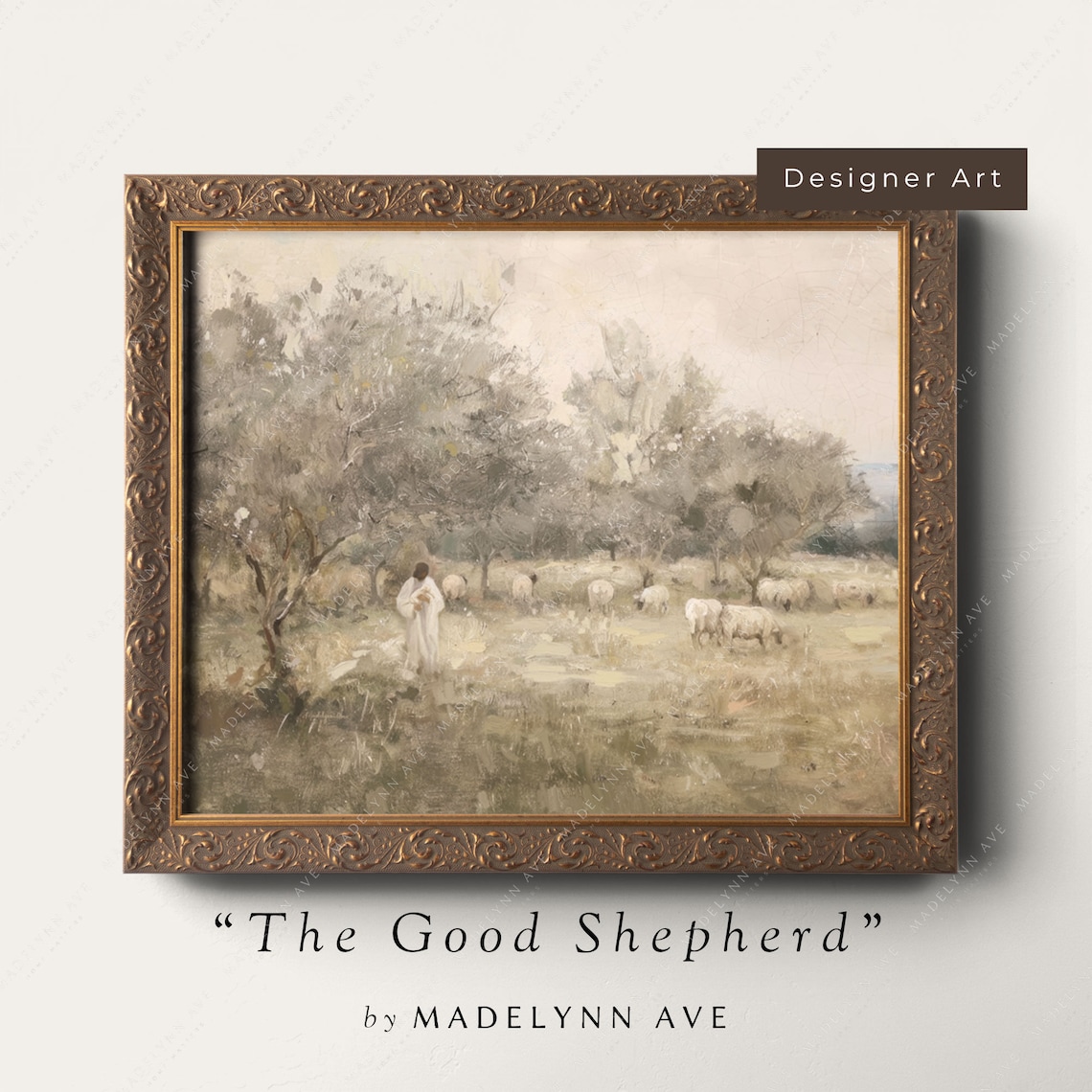 The Lord Is My Shepherd Jesus And Sheep Art Print