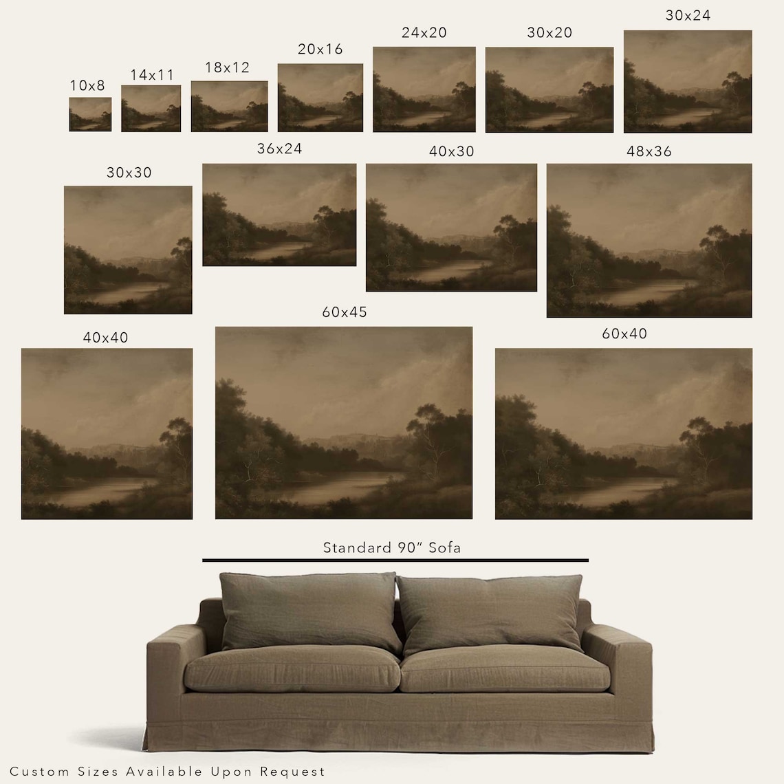 Moody Fall Landscape, Modern Cottage Oil-Style Art Print - Image 2