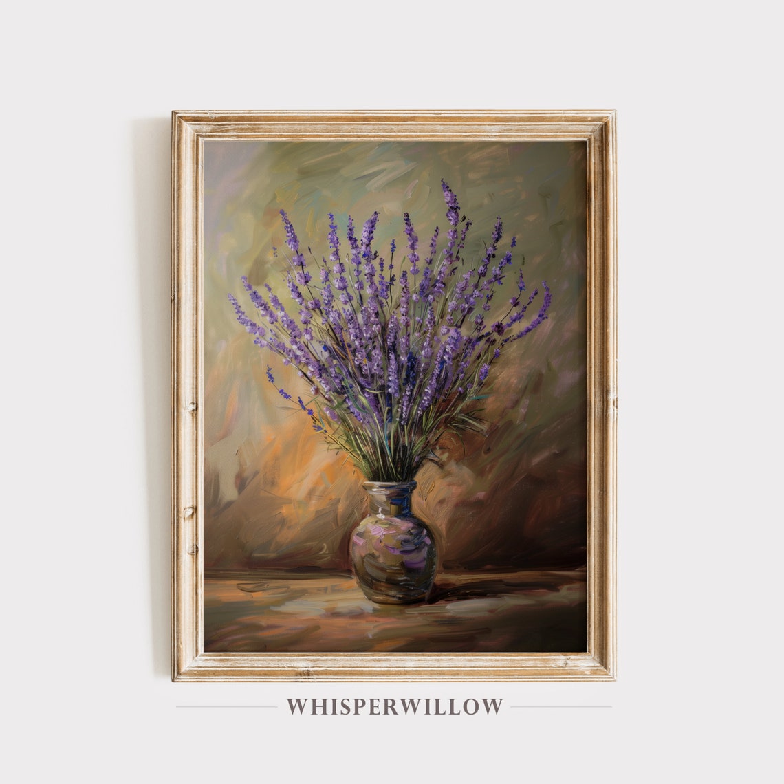 Lavender Bouquet In Ceramic Vase Warm Vintage Still Life Poster