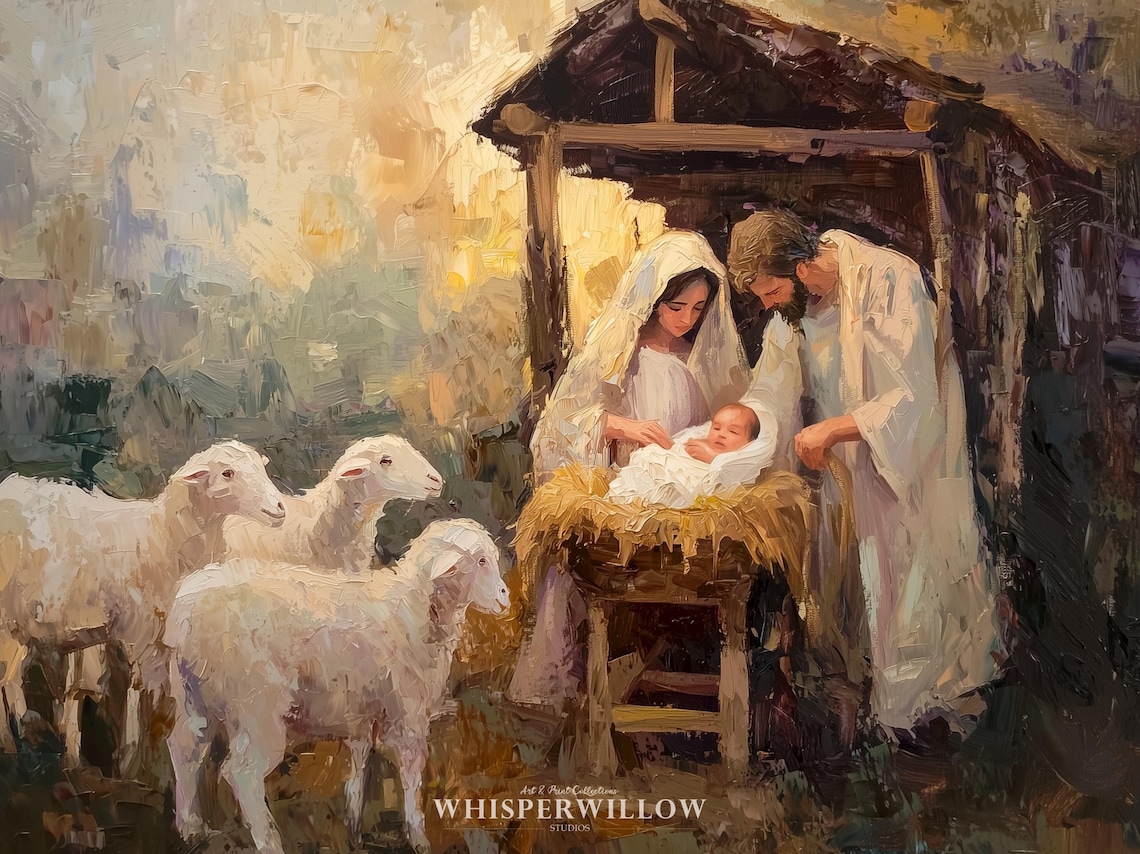 Christmas Nativity Scene Art Print, Holy Family - Image 6