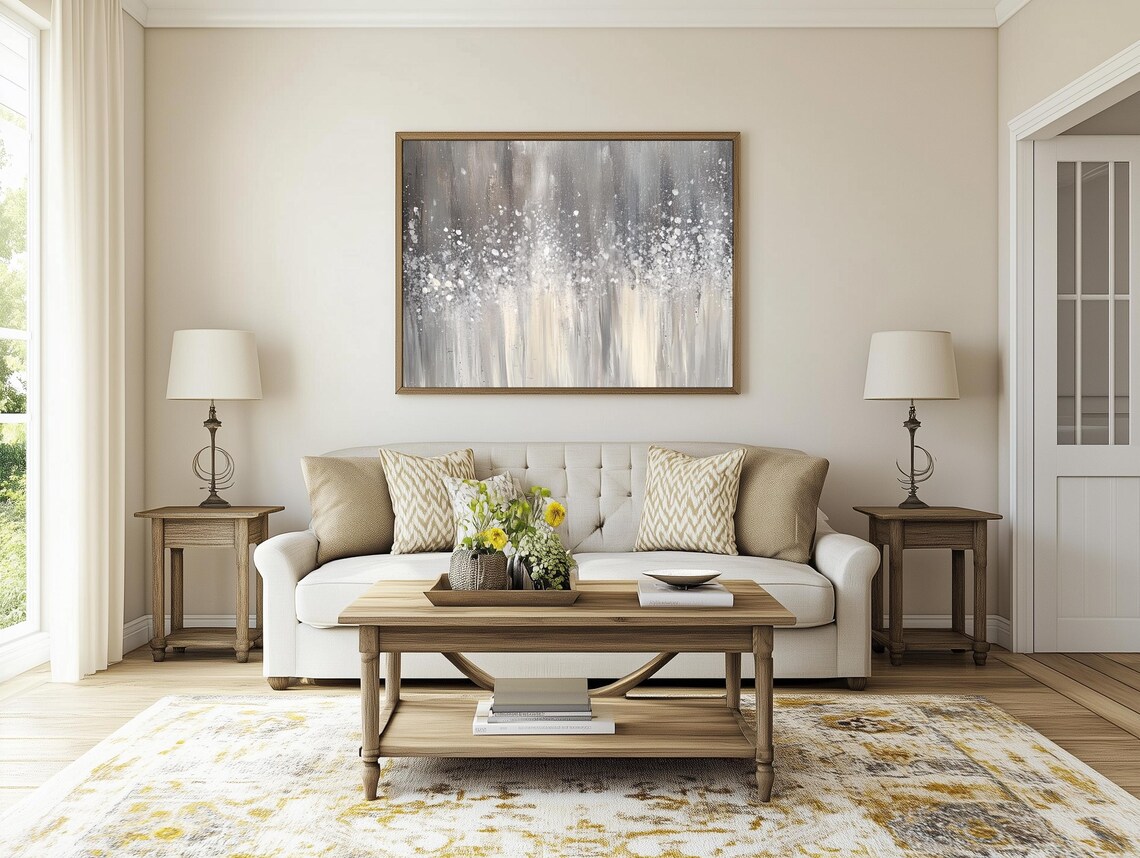 Neutral Abstract Waterfall Art Print, Minimalist Decor - Image 5