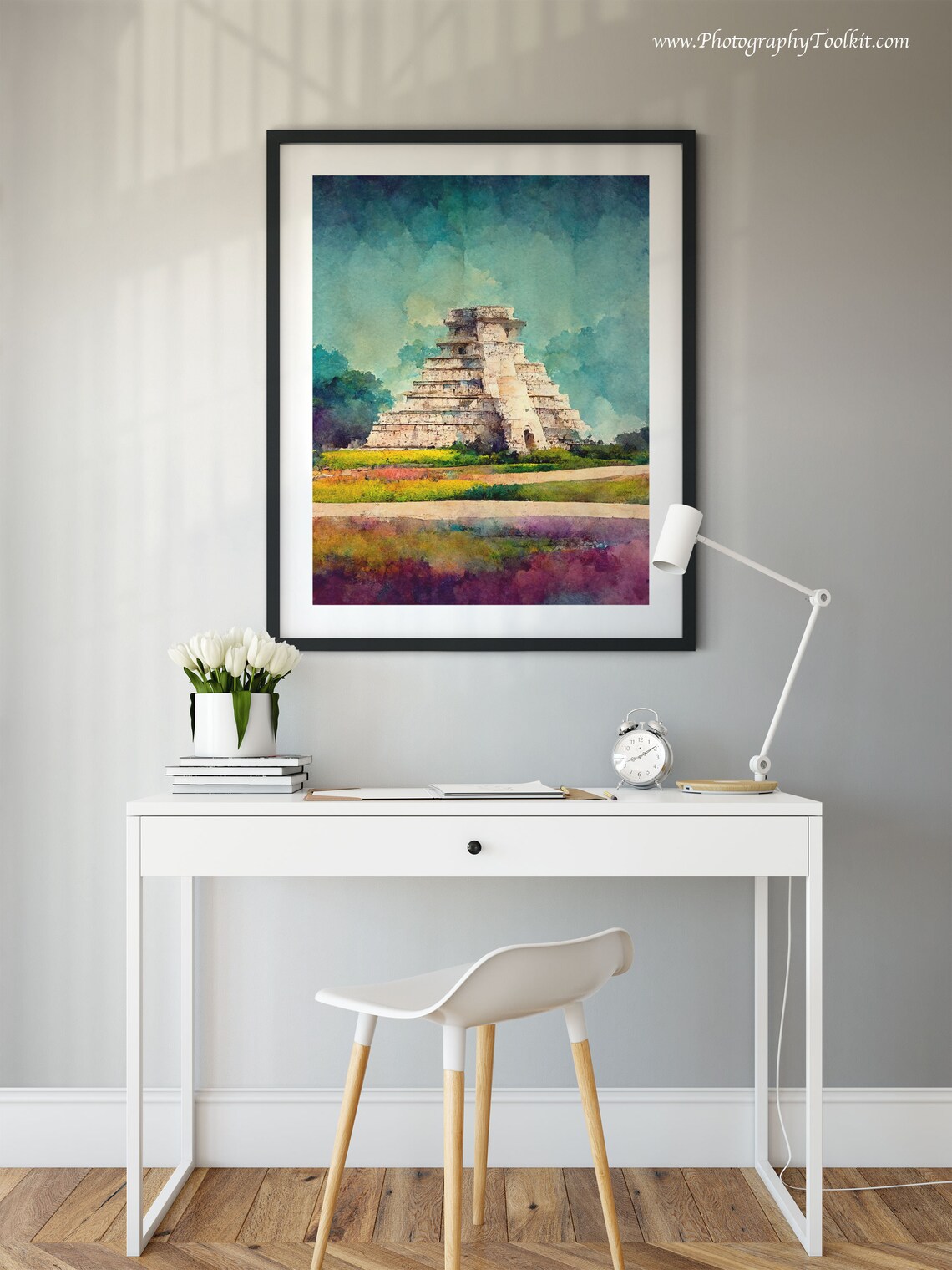 Chichen Itza Travel Print, Maya Pyramid Watercolor - Image 2