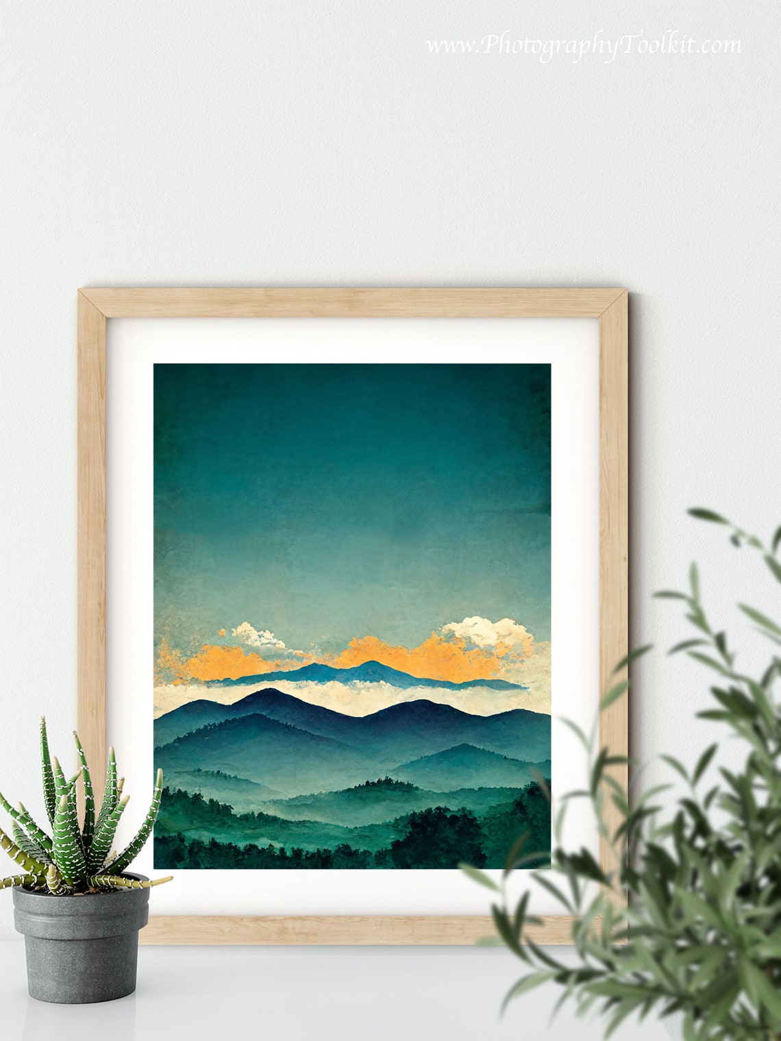 Blue Ridge Misty Mountain Layers Sunset Glow Scenic Wall Art - Image 5
