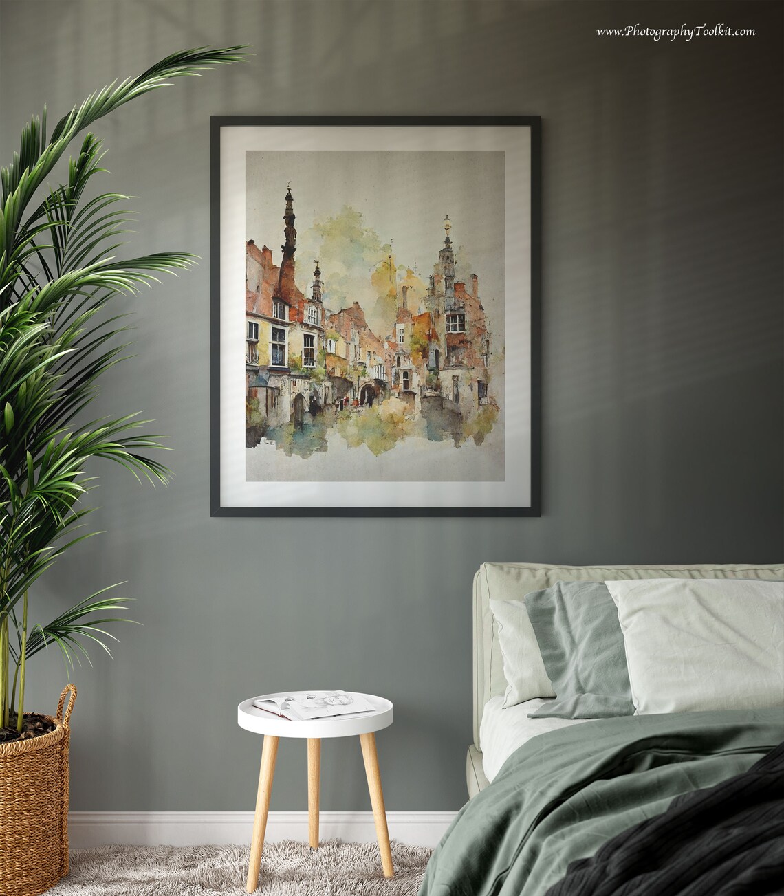 Bruges Travel Poster, Belgian Village Canal - Image 3