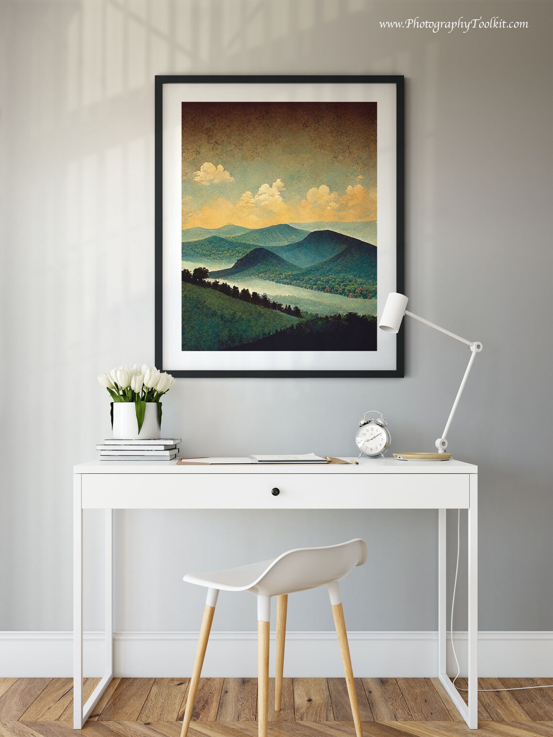 Shenandoah National Park Misty Blue Ridges Gold Sky Vintage Poster - Image 2