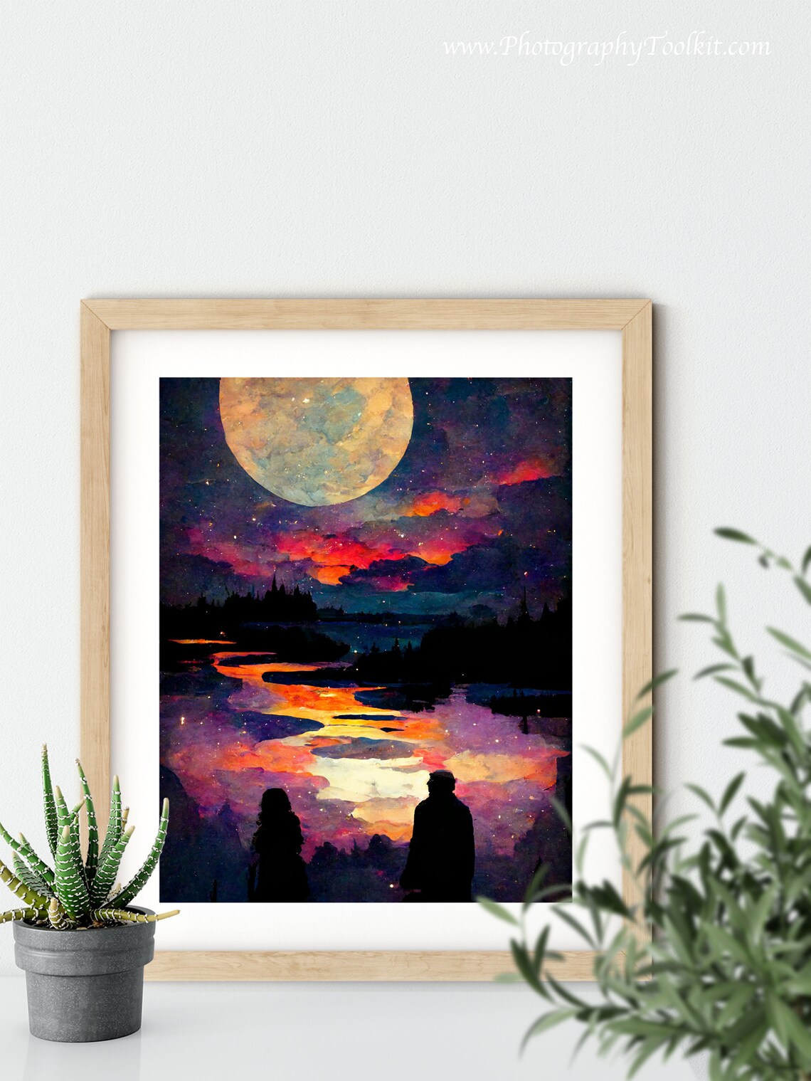 Night Sky Print, Full Moon Moon Phase Art - Image 5