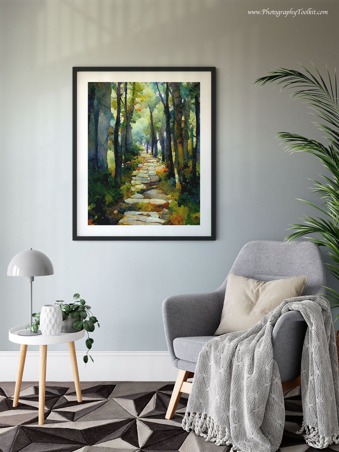Forest Path Watercolor Art Print, Sycamore Path - Image 6