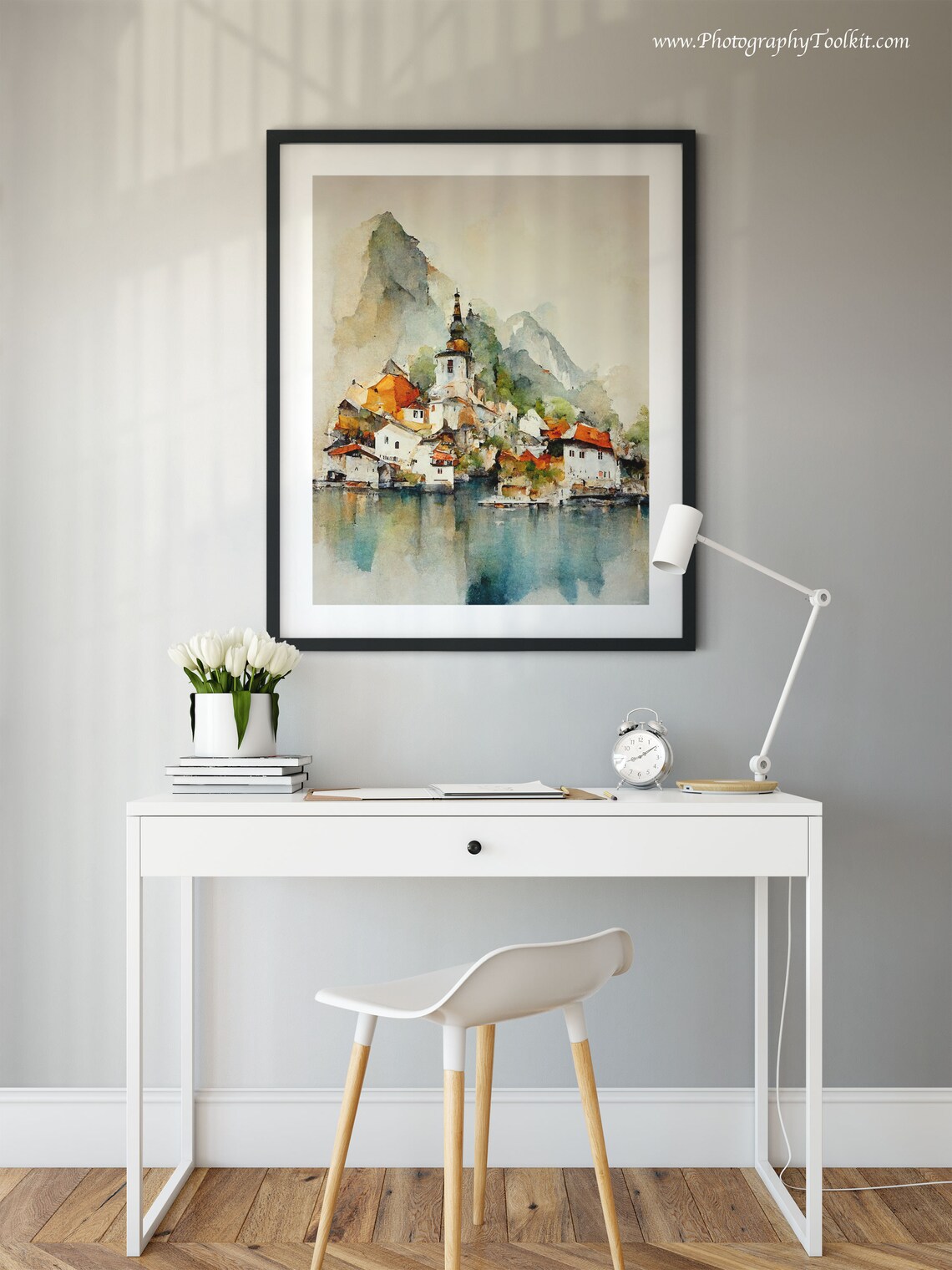 Hallstatt Austria Church Lakeside Village Scenic Scenic Poster - Image 2