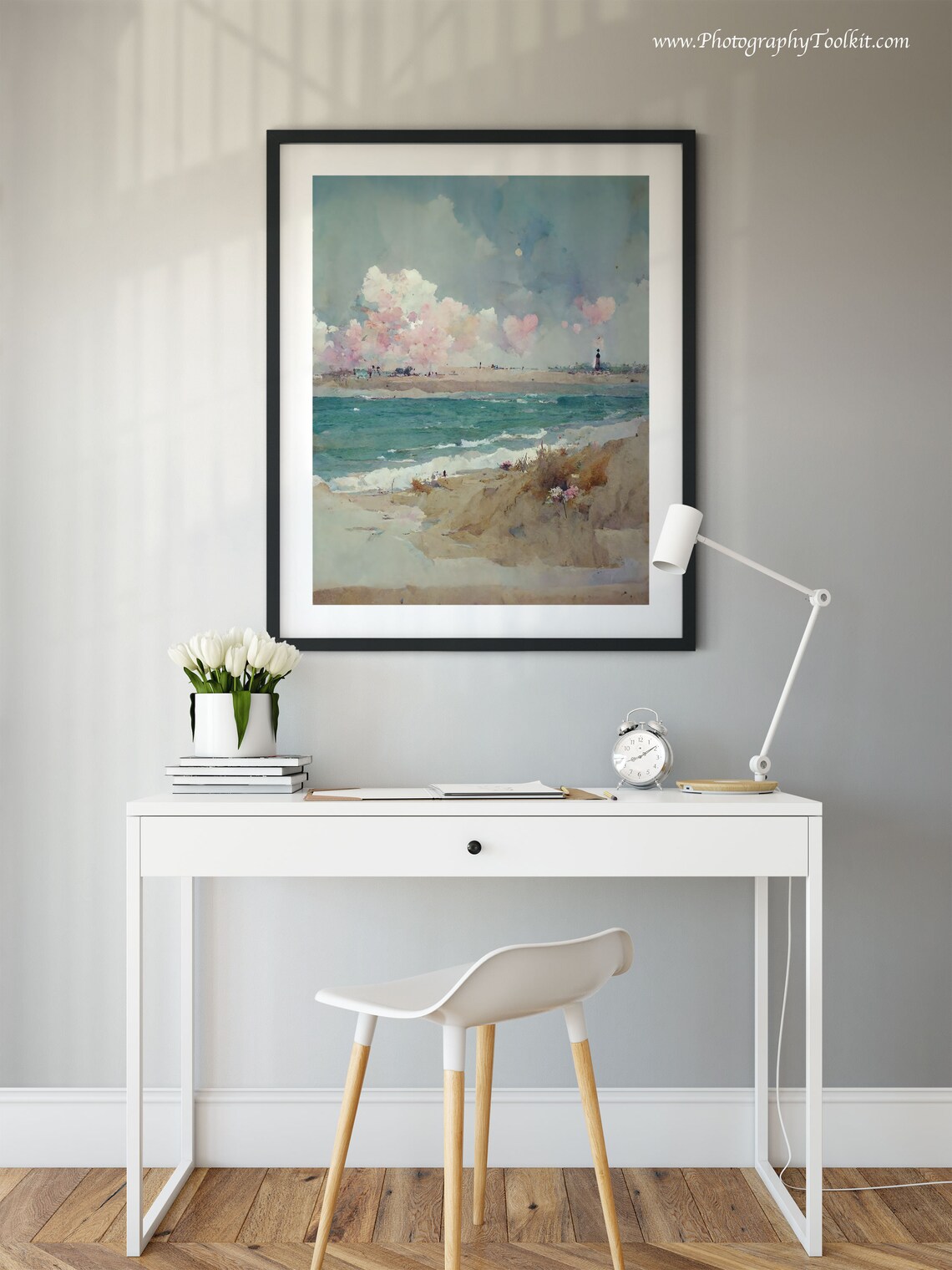 Rustic Coastal Vintage Seaside Landscape Art Print - Image 2