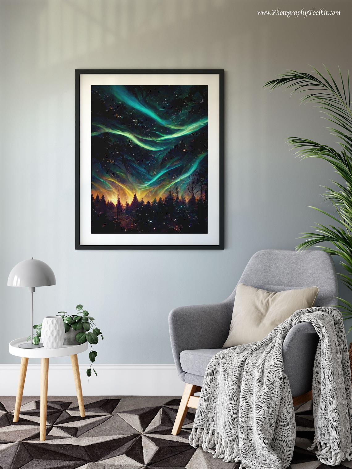 Aurora Borealis Art Print, Northern Lights Night Sky - Image 6
