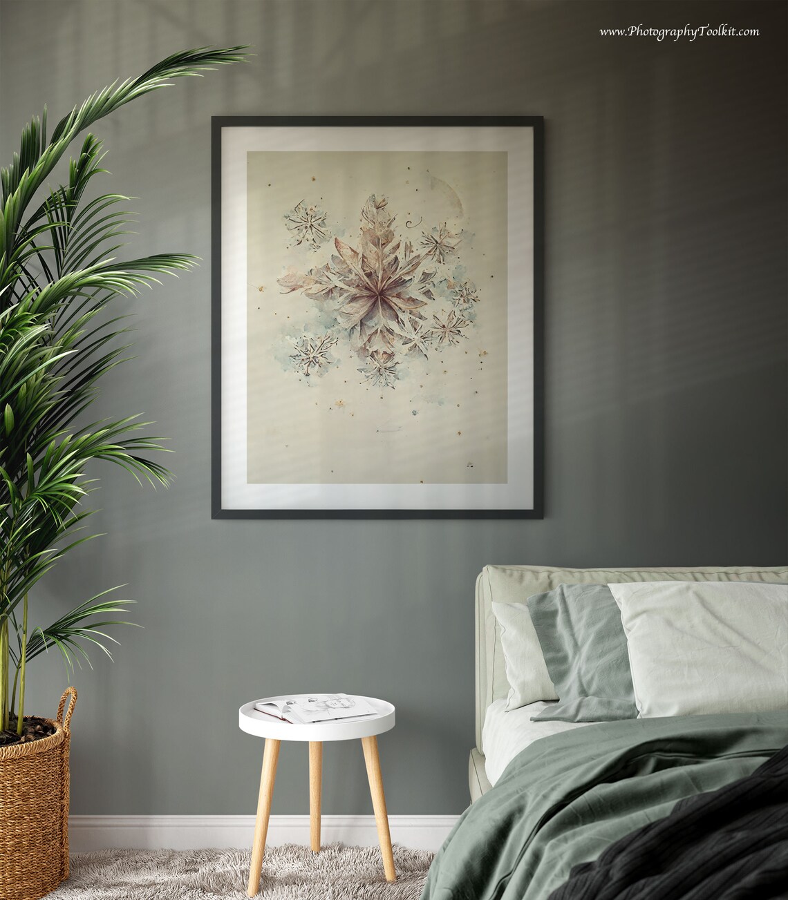 Snowflake Christmas Art Print, Winter Wall Decor - Image 3
