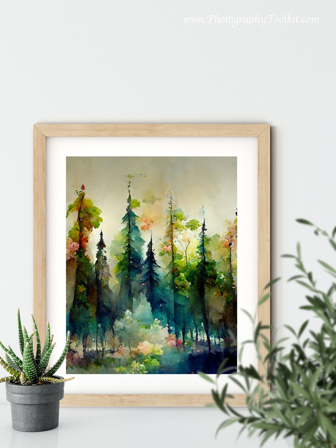 Forest Print Landscape Art Print Forest Art Print Forest Oil Painting Colorful Nature Art Woodland Art Nature Art Colorful Trees - Image 5