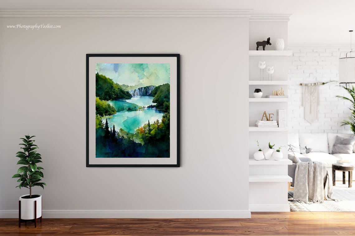 Plitvice Lakes Waterfall Emerald Water Lush Forest Scenic Poster - Image 4