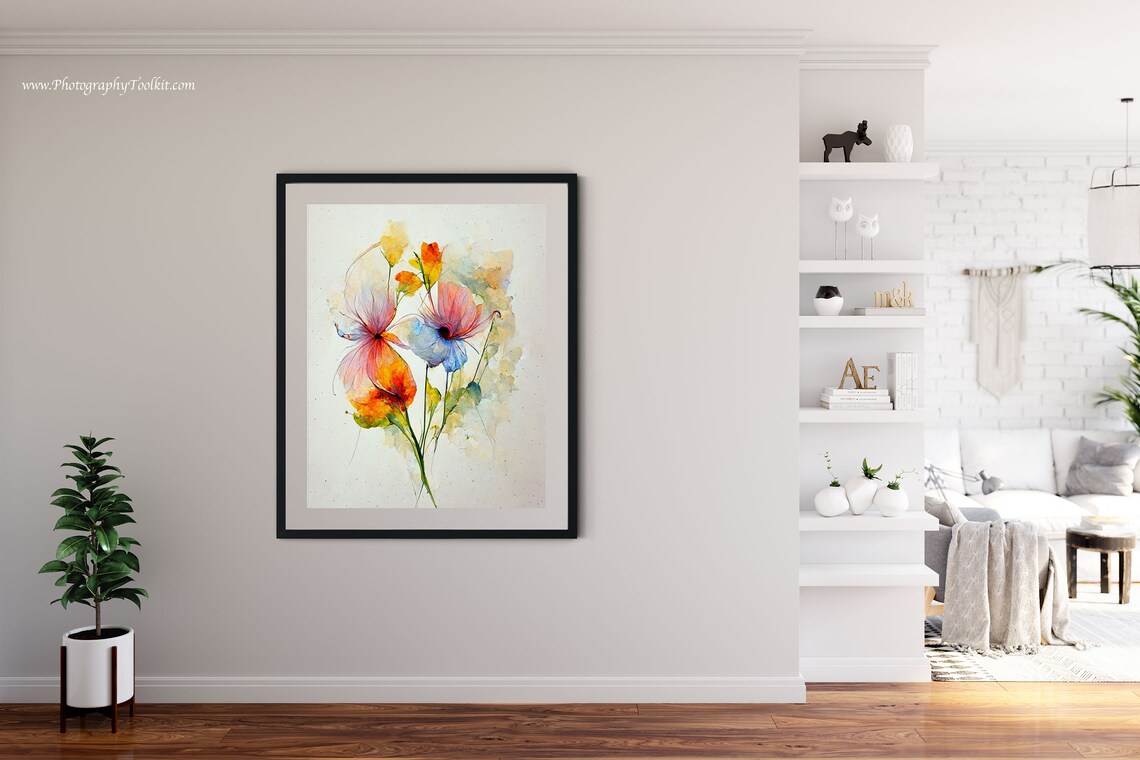 Colorful Wildflowers Watercolor Bouquet Bright Floral Poster - Image 2