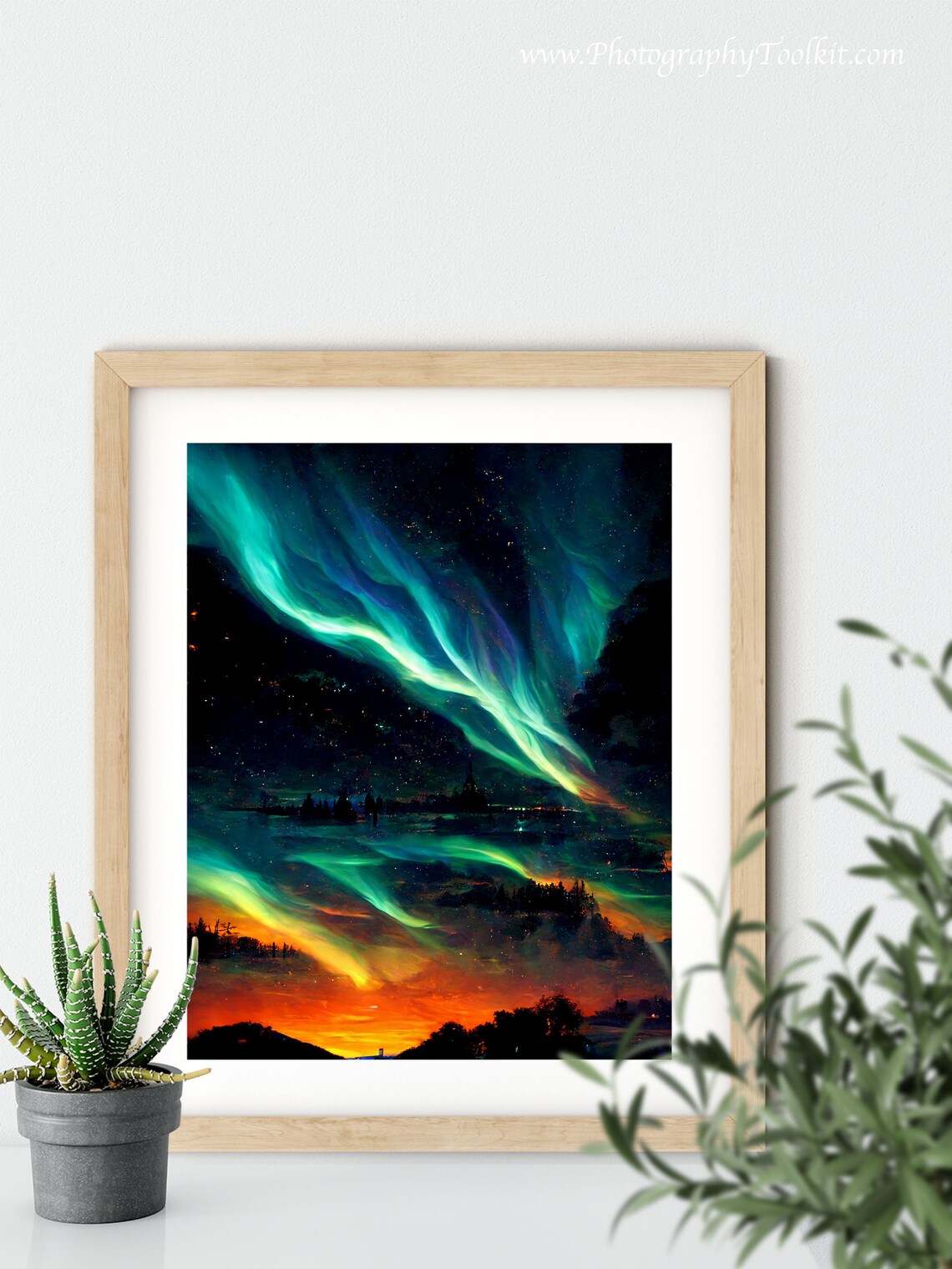 Aurora Borealis Starry Sky Wall Art Print - Image 5