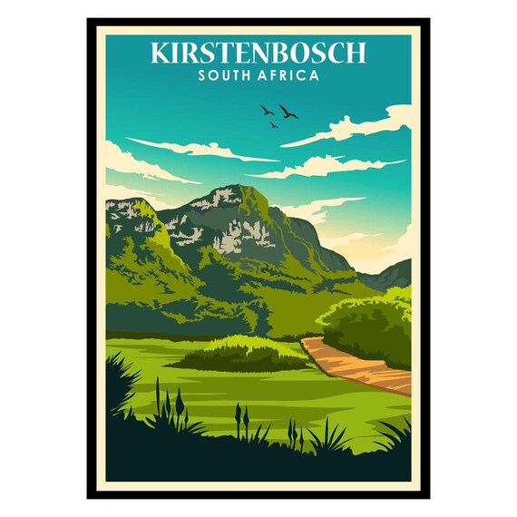 Kirstenbosch South Africa Table Mountain Garden Travel Poster