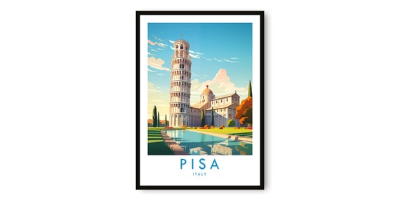 Pisa Travel Poster, Italy Art Print