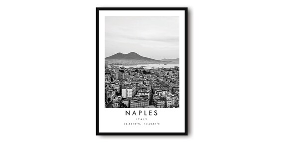 Naples Italy Black And White Cityscape Art Print