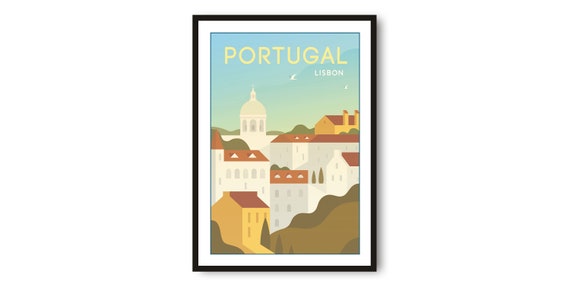 Lisbon Portugal Travel Poster Minimalist City Art Print