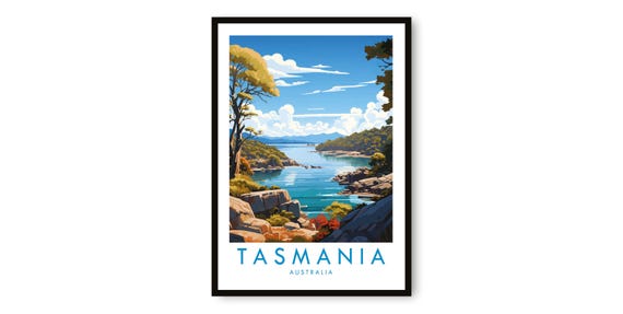 Tasmania Travel Poster Gicle Fine Art Print Australia Wall