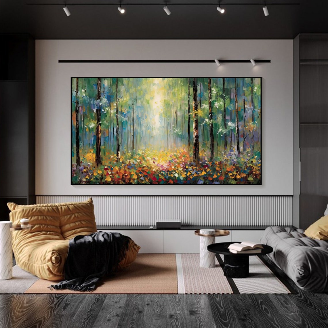 Sunlit Forest Clearing Colorful Wildflowers Impressionist Art Poster - Image 4