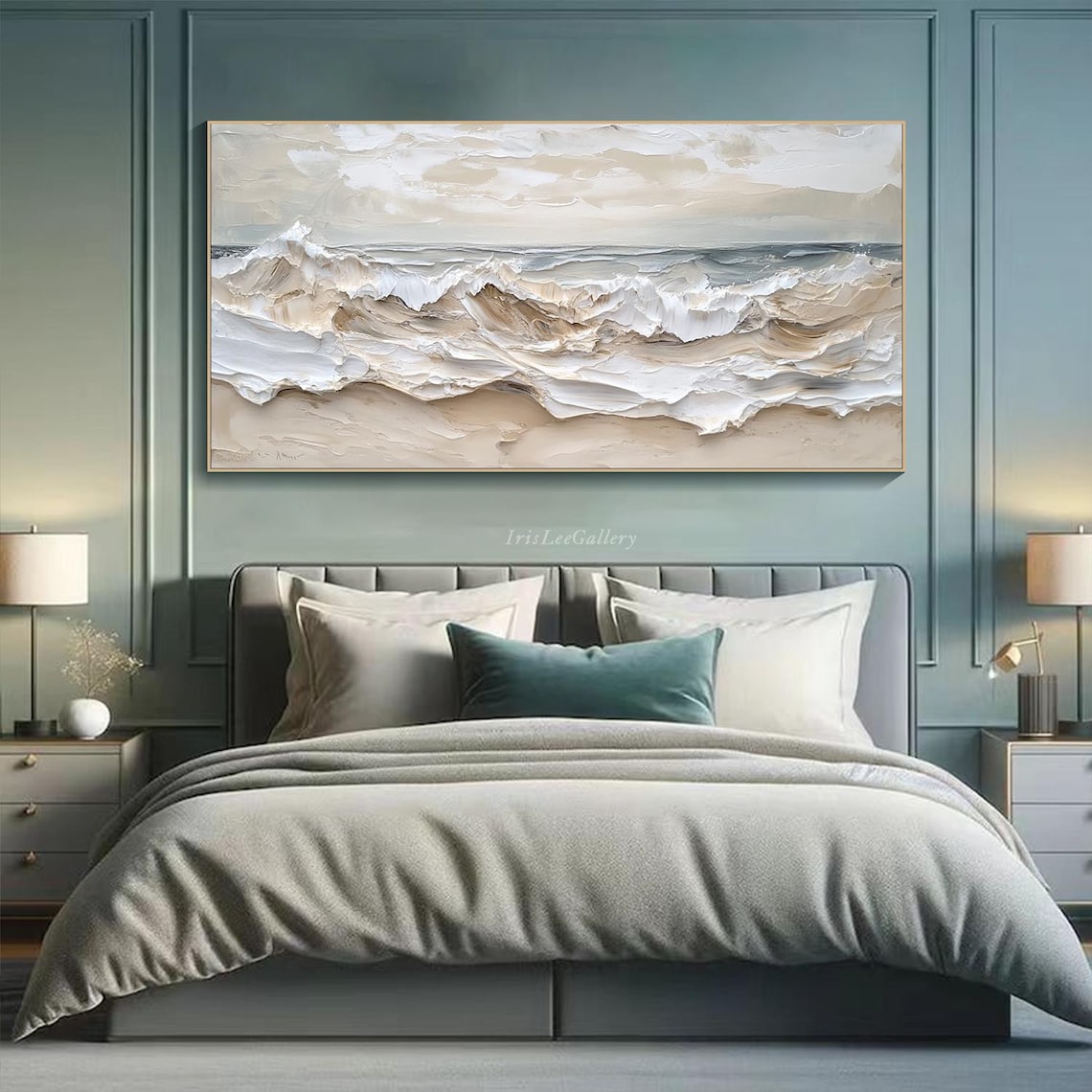 Ocean Wave Wabi-Sabi Wall Art Print, Beach Decor