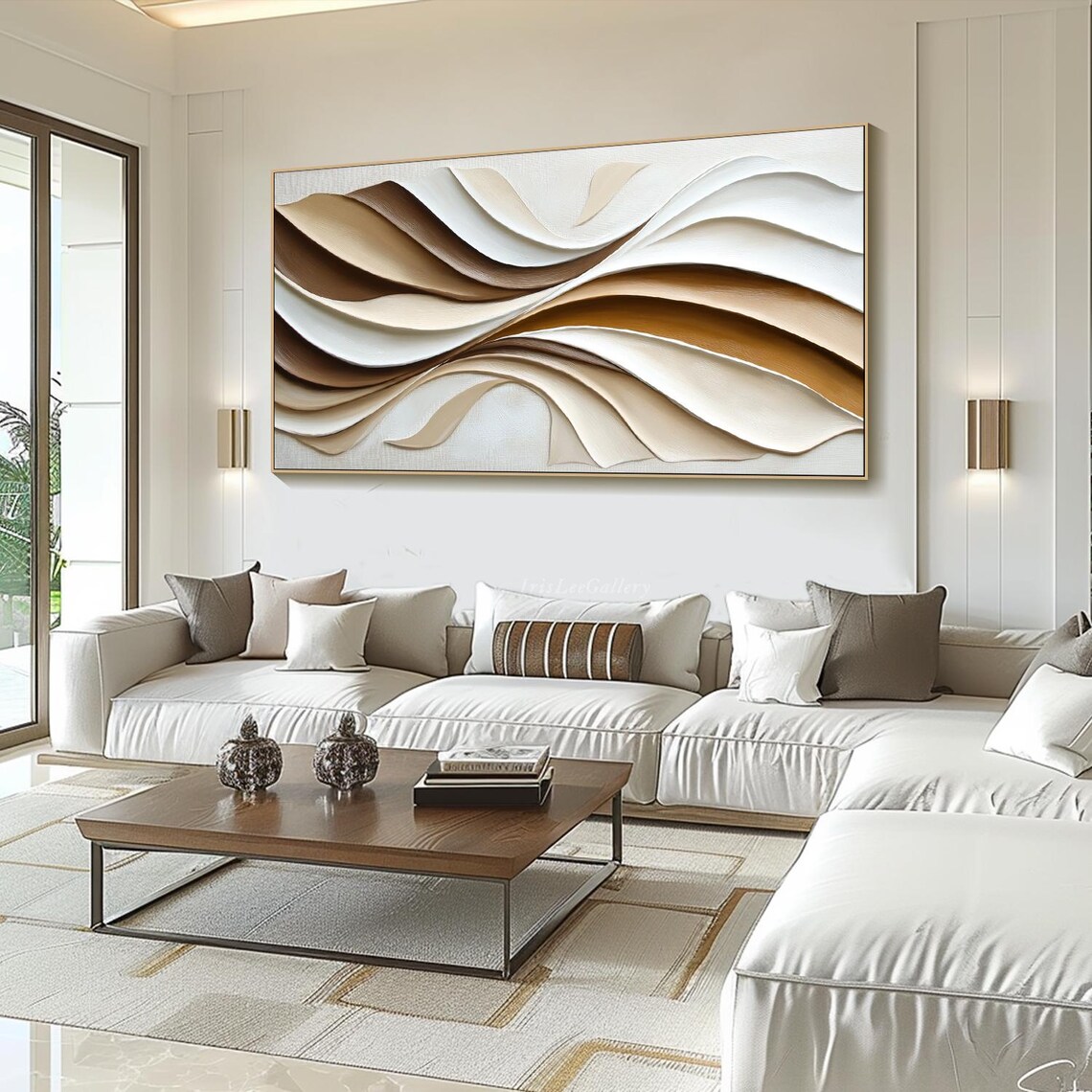 Minimalist Wabi Sabi Wave Wall Art Print, Neutral Tones - Image 2