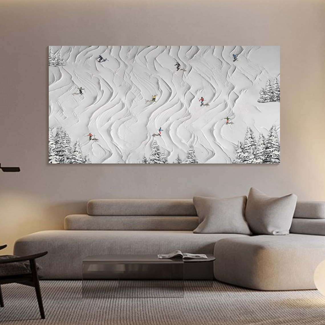 Skier on Snowy Mountain, Personalized Art Print - Image 2