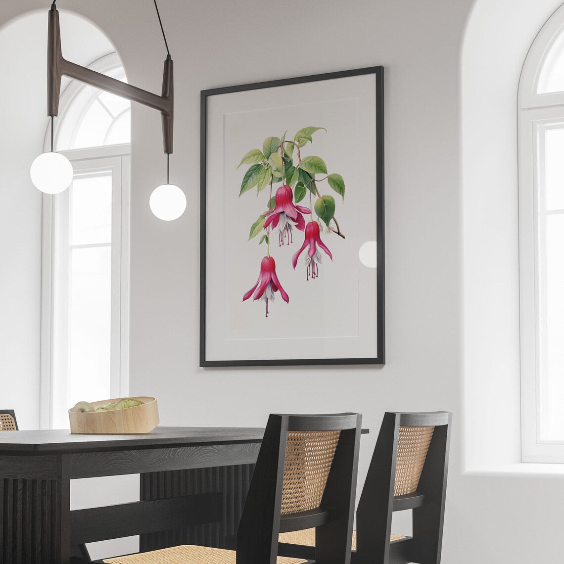 Fuchsia Wall Art Pink Flower Print, Minimal Poster - Image 4
