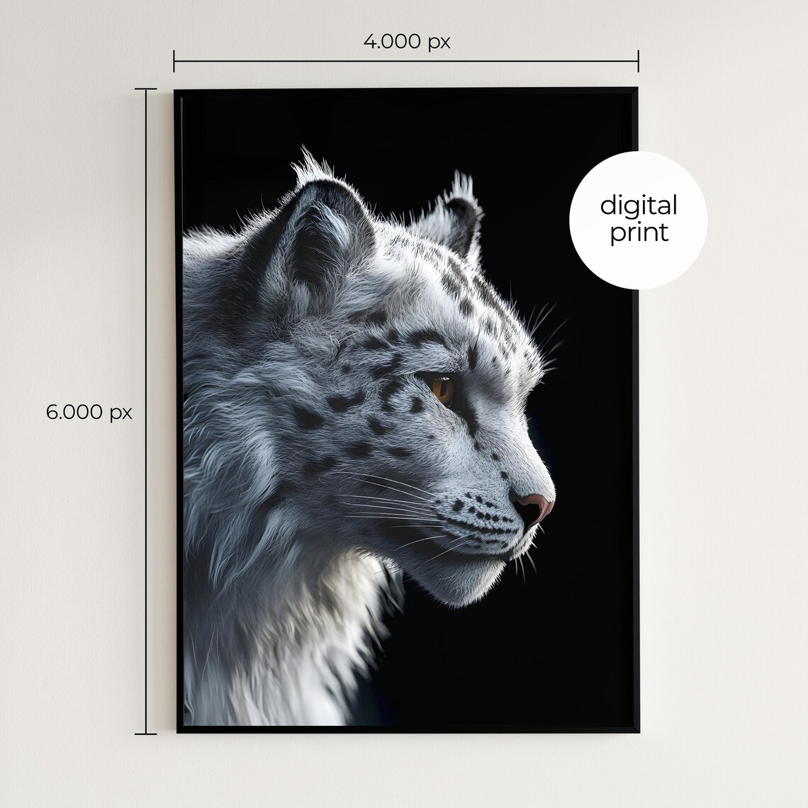 Snow Leopard Photo Poster, Minimal Modern Wildlife - Image 2