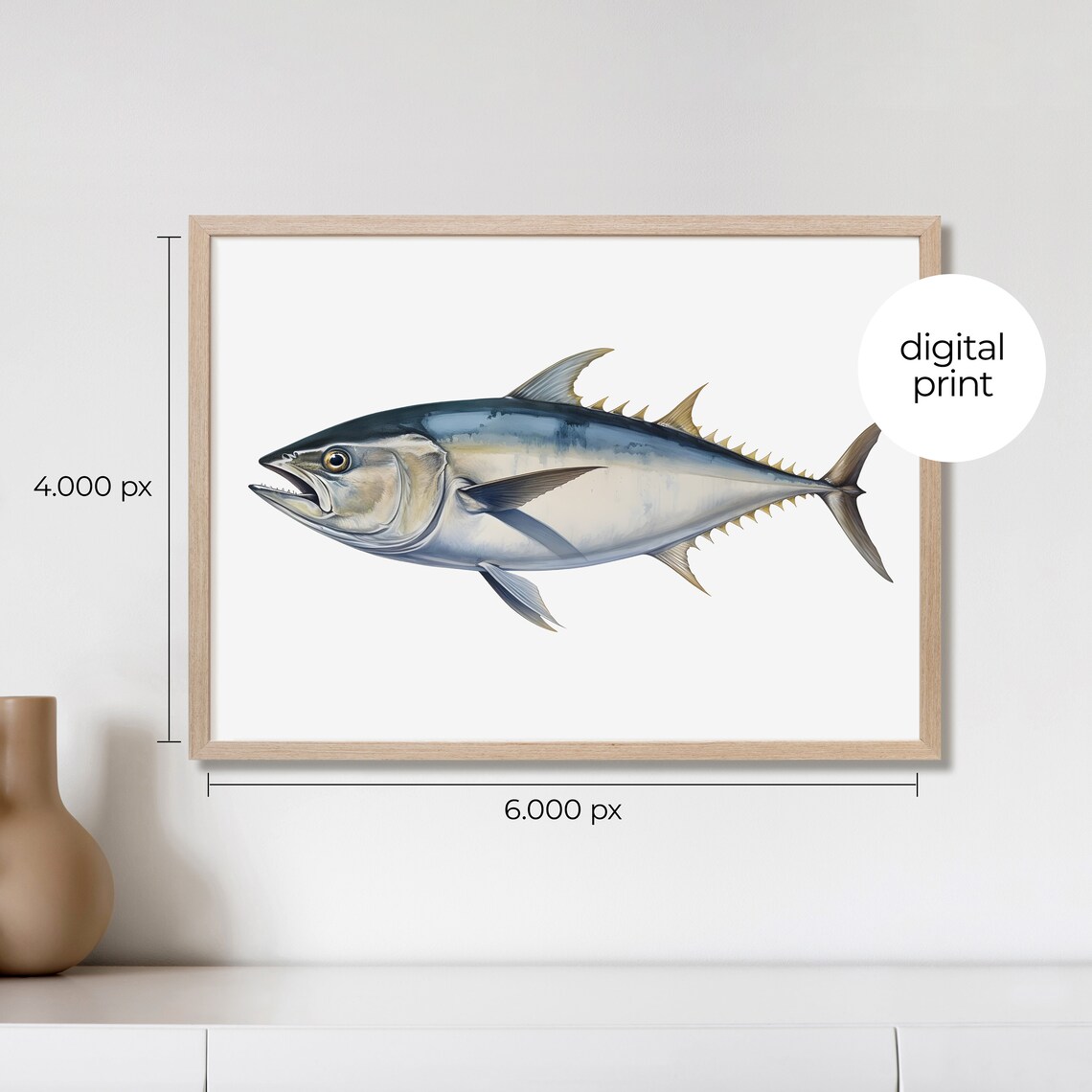 Tuna Vintage Illustration Art Print, Fish Print - Image 2