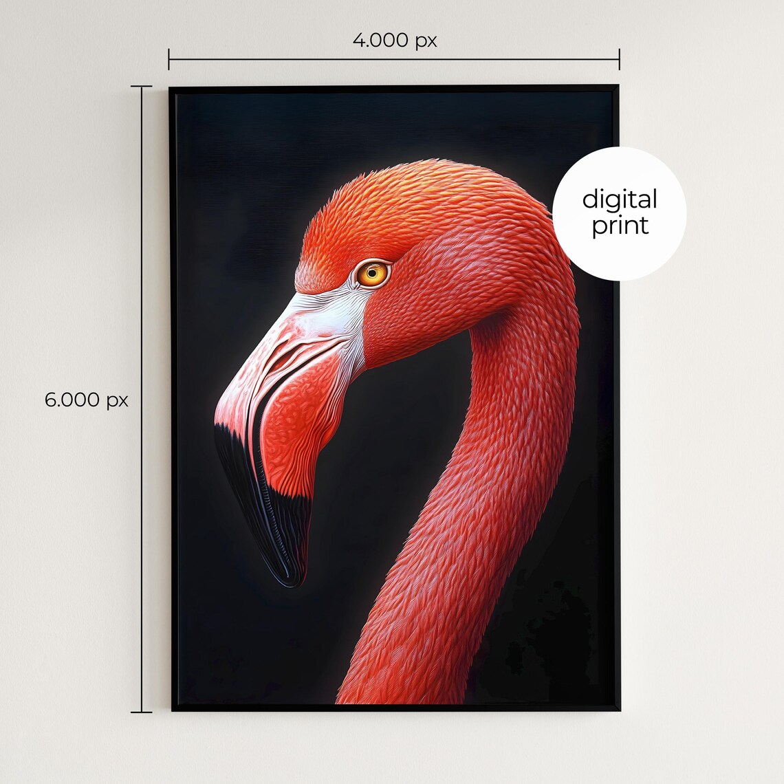 Flamingo Photo Poster, Tropical Wildlife Portrait - Image 2