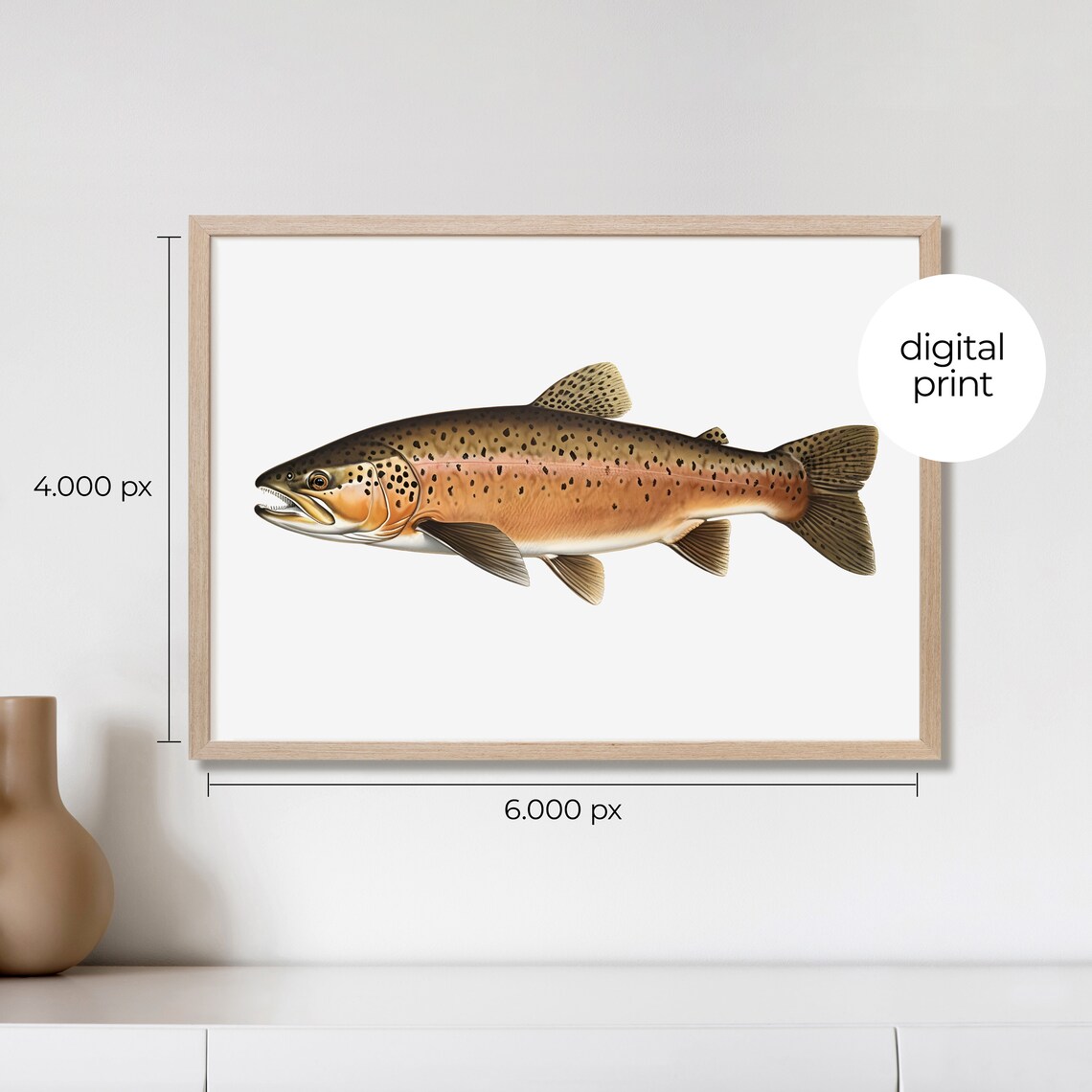 Trout Vintage Illustration Fish Poster Print - Image 2