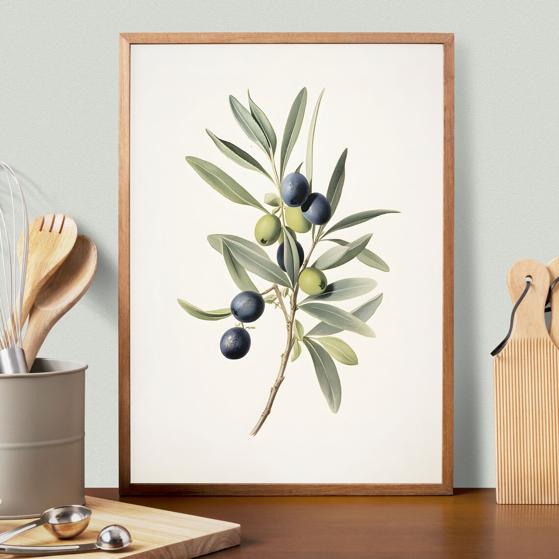 Olive Branch Botanical Vintage Art Print - Image 2