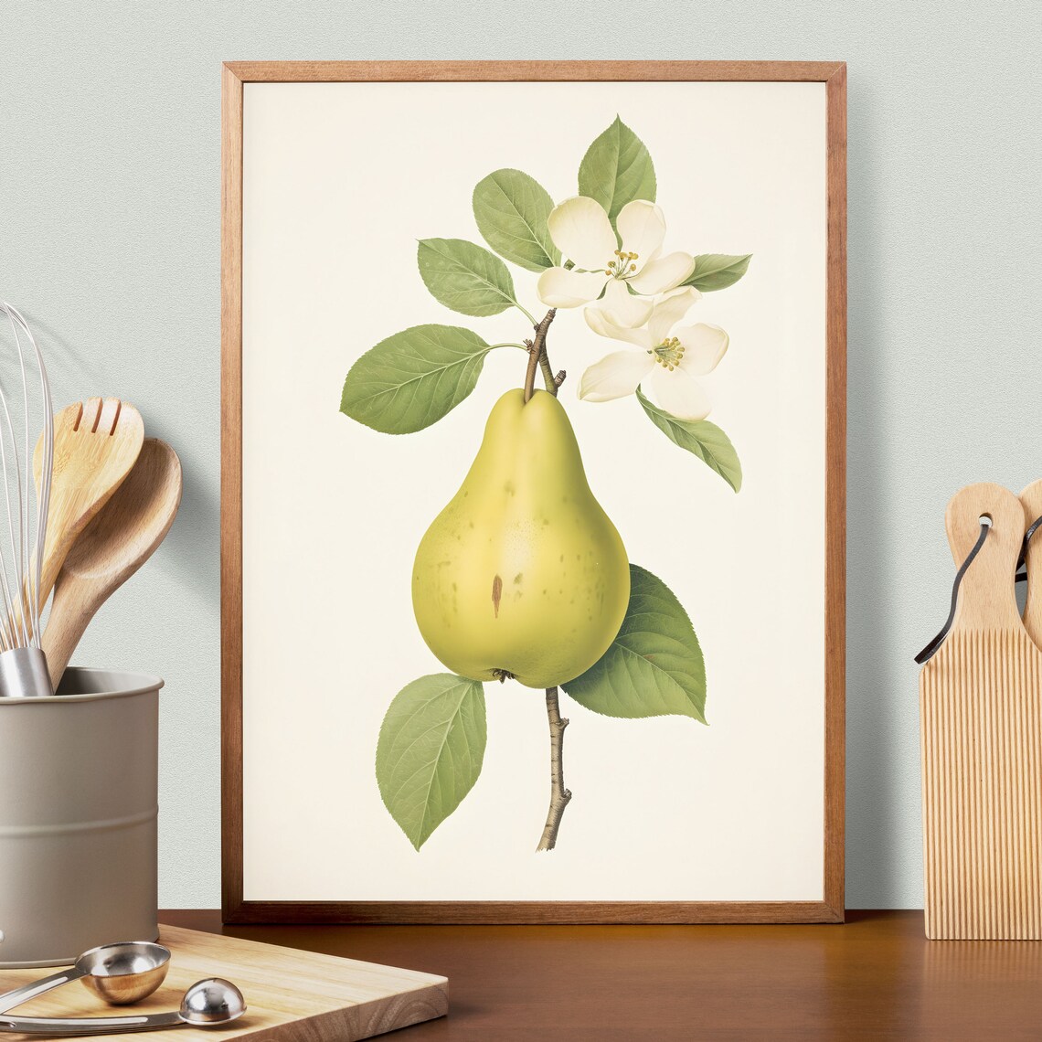 Pear Botanical Vintage Art Print, Fruit Branch - Image 2