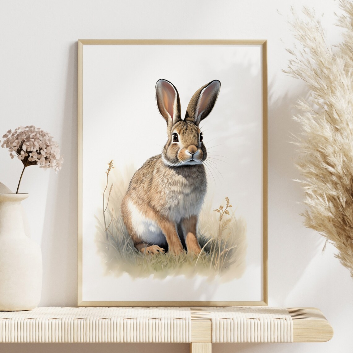 Eastern Cottontail Rabbit Minimal Poster, Wildlife - Image 3