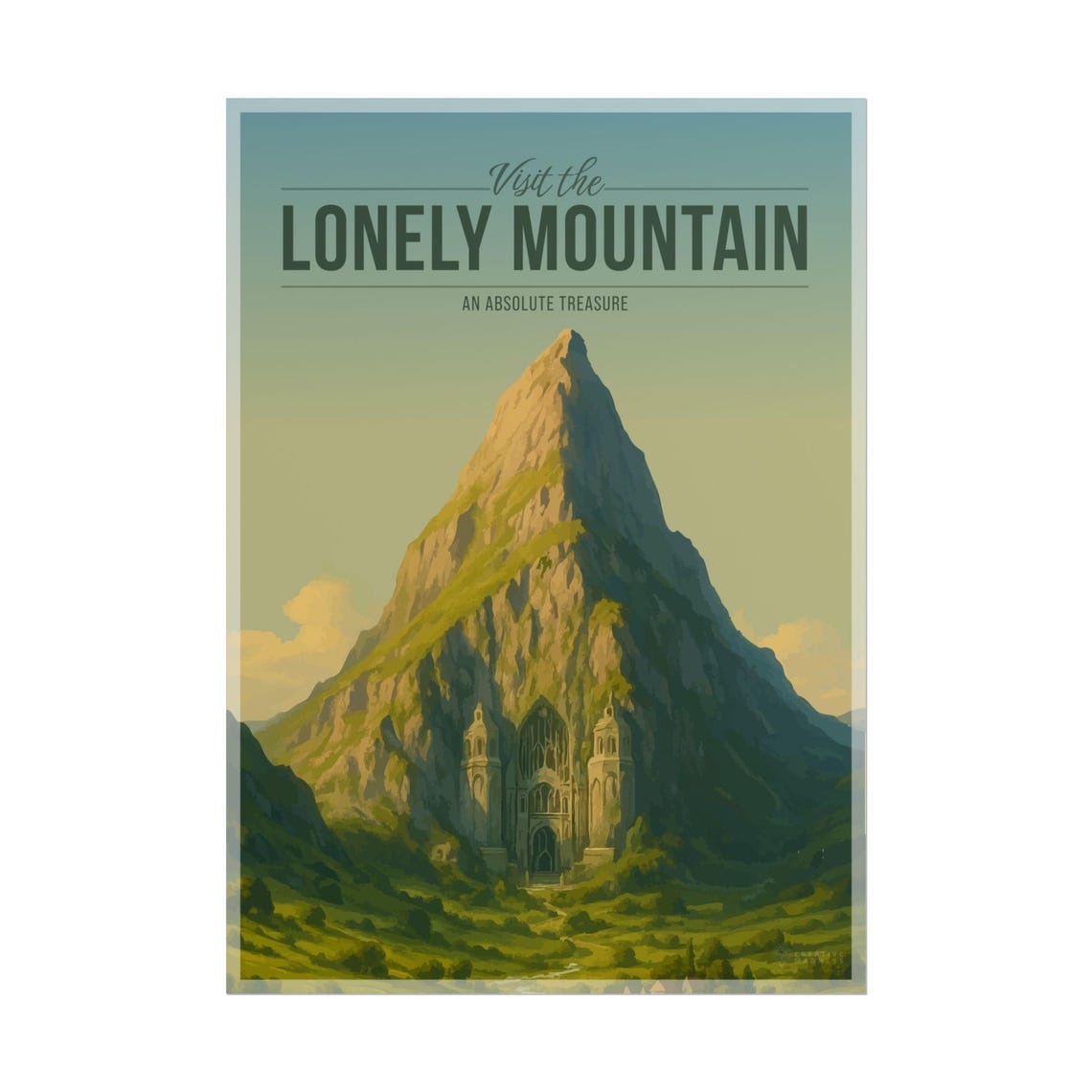 Visit The Lonely Mountain An Absolute Treasure Fantasy Travel Poster