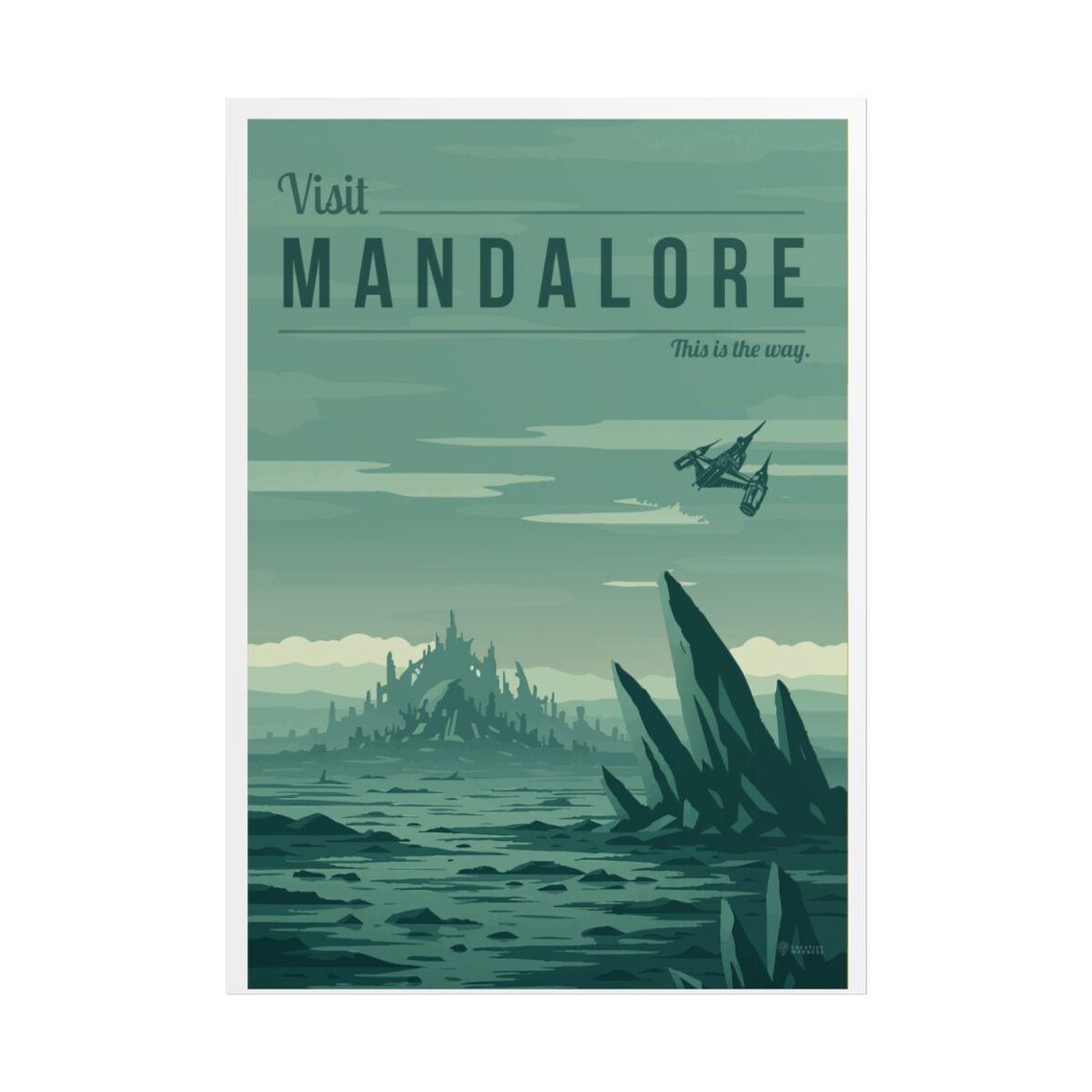 Mandalore Galactic Travel Poster, Scenic Sci-Fi Art Print