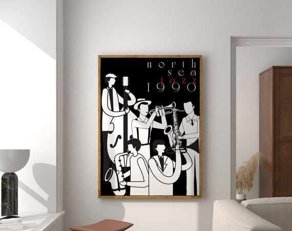 North Sea Jazz 1990 Festival Band Monochrome Art Concert Poster